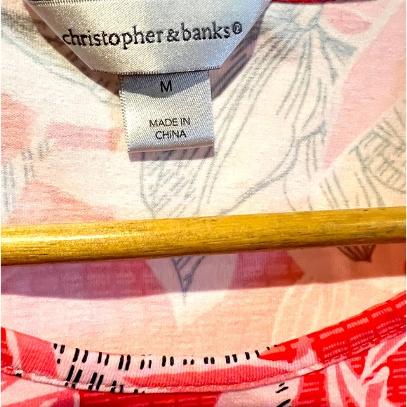 Christopher & Banks cotton tee w/ 3/4 length sleeves. - Picture 2 of 4